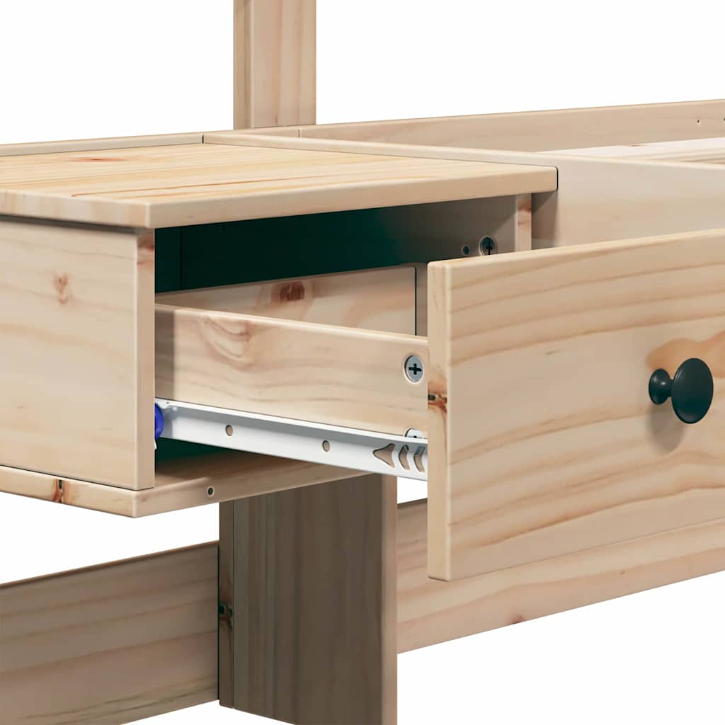 vidaXL Σκελετός Κρεβατιού Καφέ 120 x 190 cm Στερεά ξυλεία πεύκου