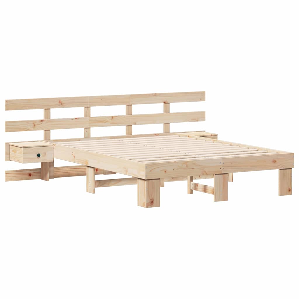 vidaXL Σκελετός Κρεβατιού Καφέ 120 x 190 cm Στερεά ξυλεία πεύκου