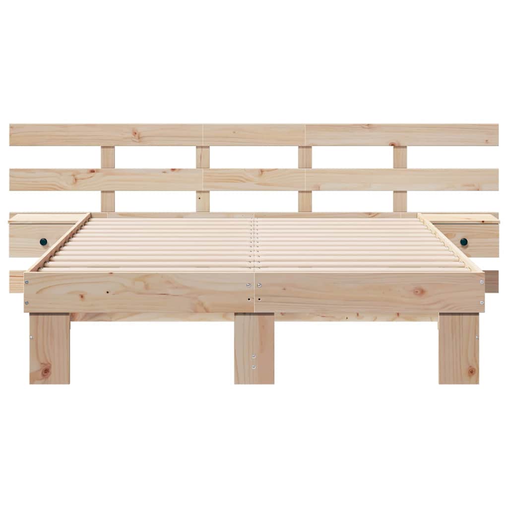vidaXL Σκελετός Κρεβατιού Καφέ 120 x 190 cm Στερεά ξυλεία πεύκου