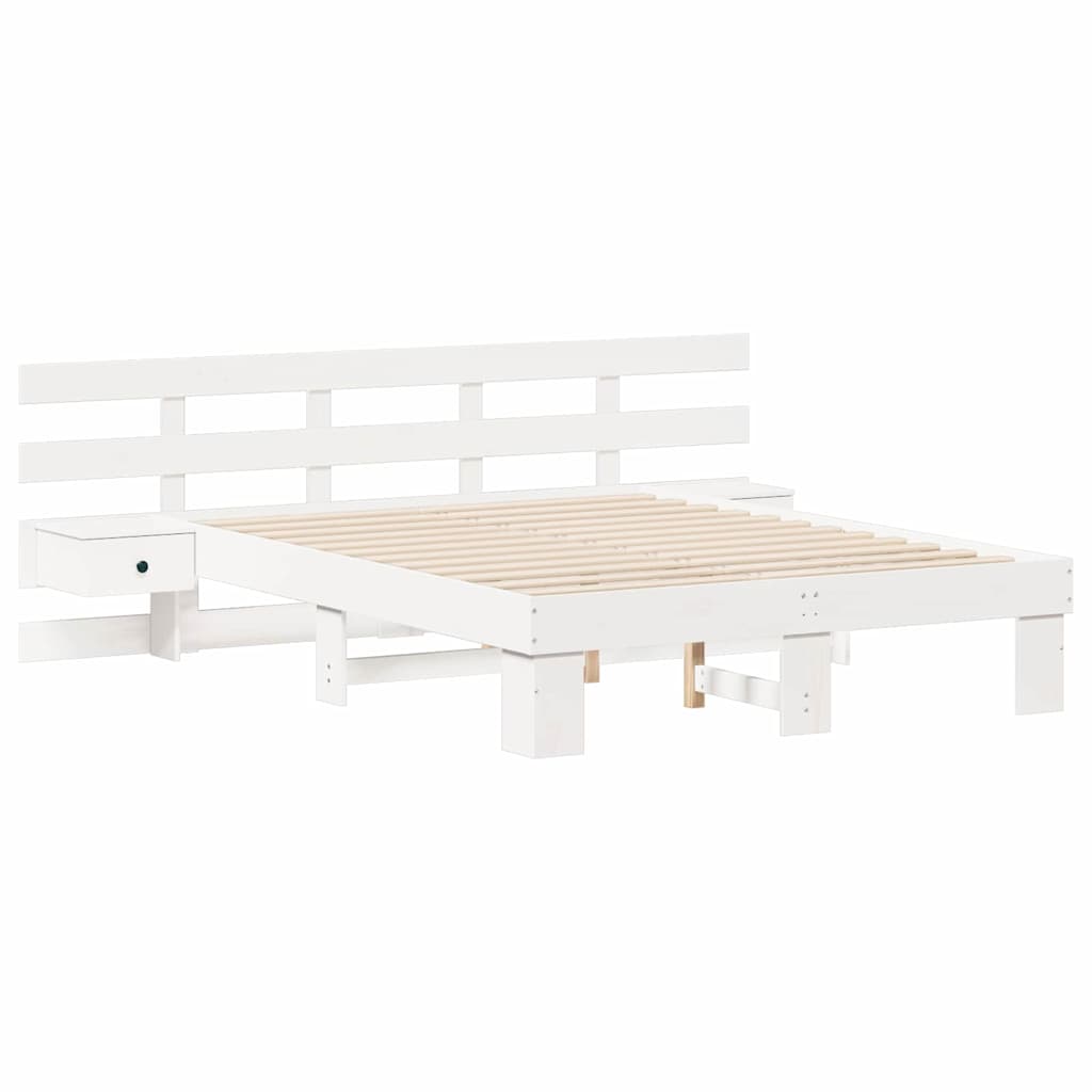 vidaXL Σκελετός Κρεβατιού Λευκό 120 x 190 cm Στερεά ξυλεία πεύκου