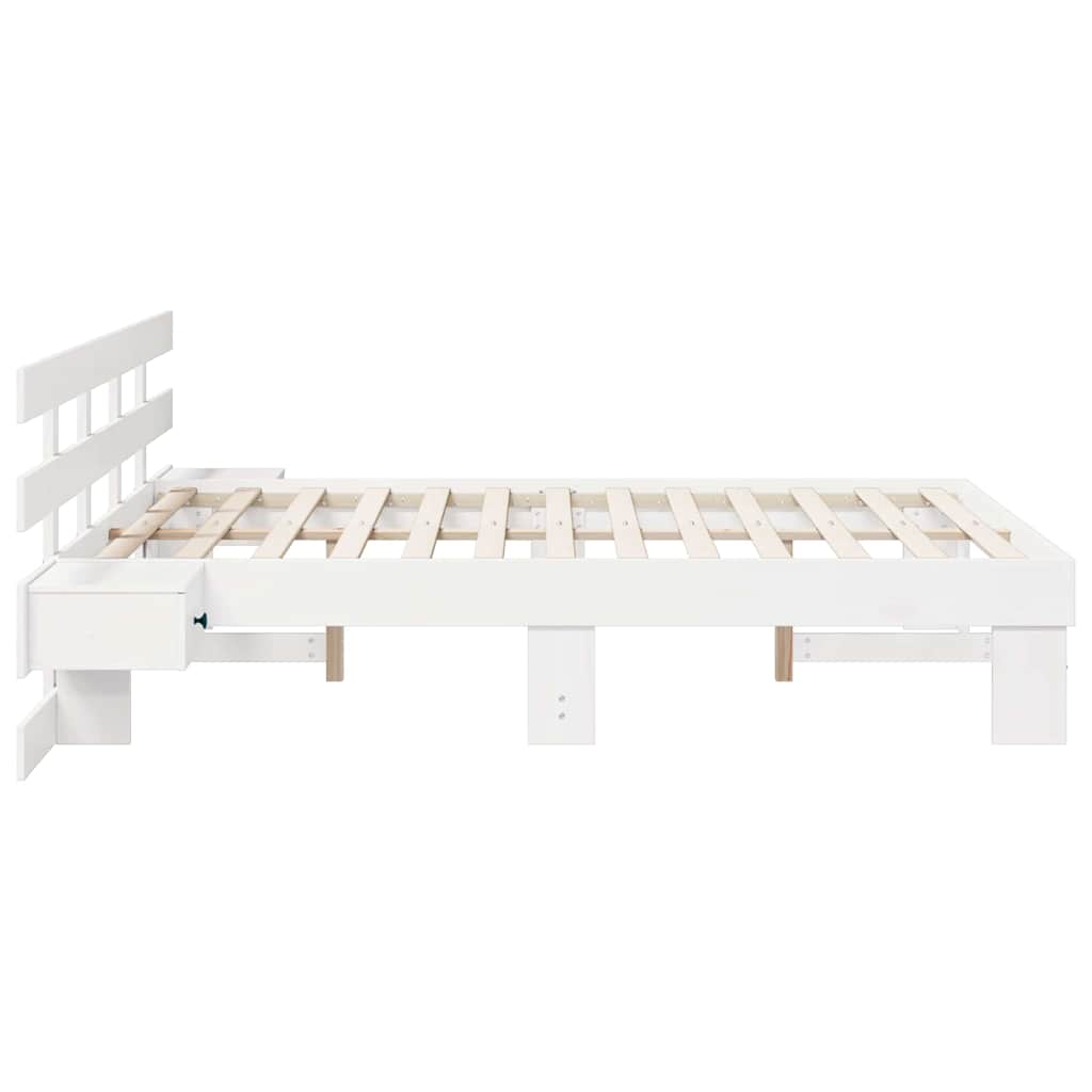 vidaXL Σκελετός Κρεβατιού Λευκό 120 x 190 cm Στερεά ξυλεία πεύκου