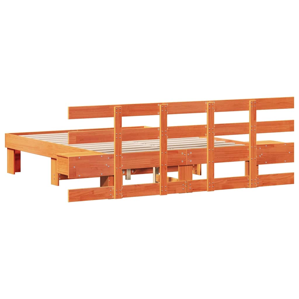 vidaXL Σκελετός Κρεβατιού Καφέ 120 x 190 cm Στερεά ξυλεία πεύκου