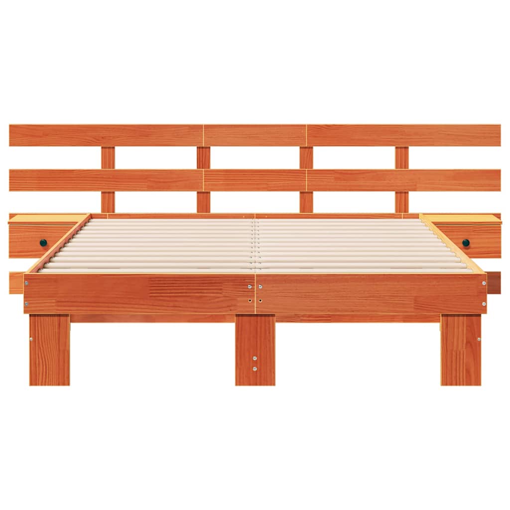 vidaXL Σκελετός Κρεβατιού Καφέ 120 x 190 cm Στερεά ξυλεία πεύκου