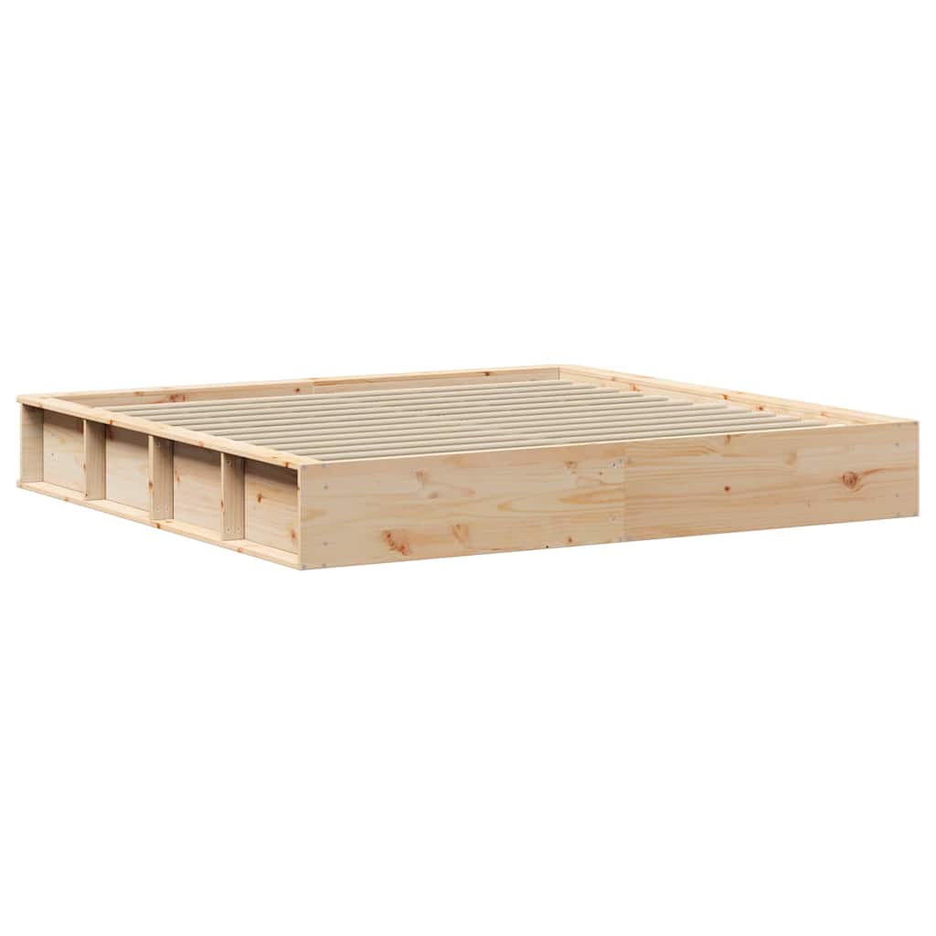 vidaXL Σκελετός Κρεβατιού Καφέ 200 x 200 cm Στερεά ξυλεία πεύκου