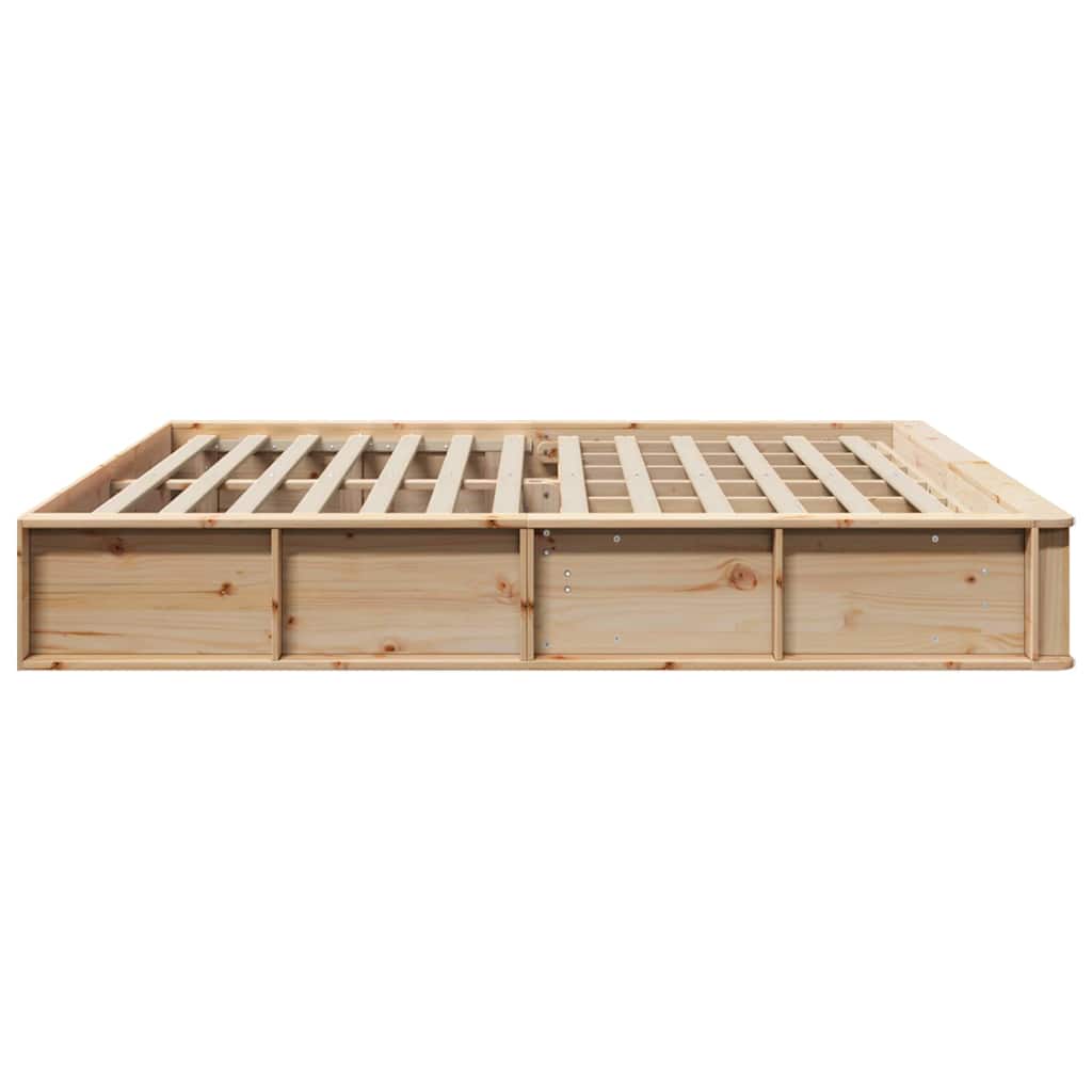 vidaXL Σκελετός Κρεβατιού Καφέ 200 x 200 cm Στερεά ξυλεία πεύκου