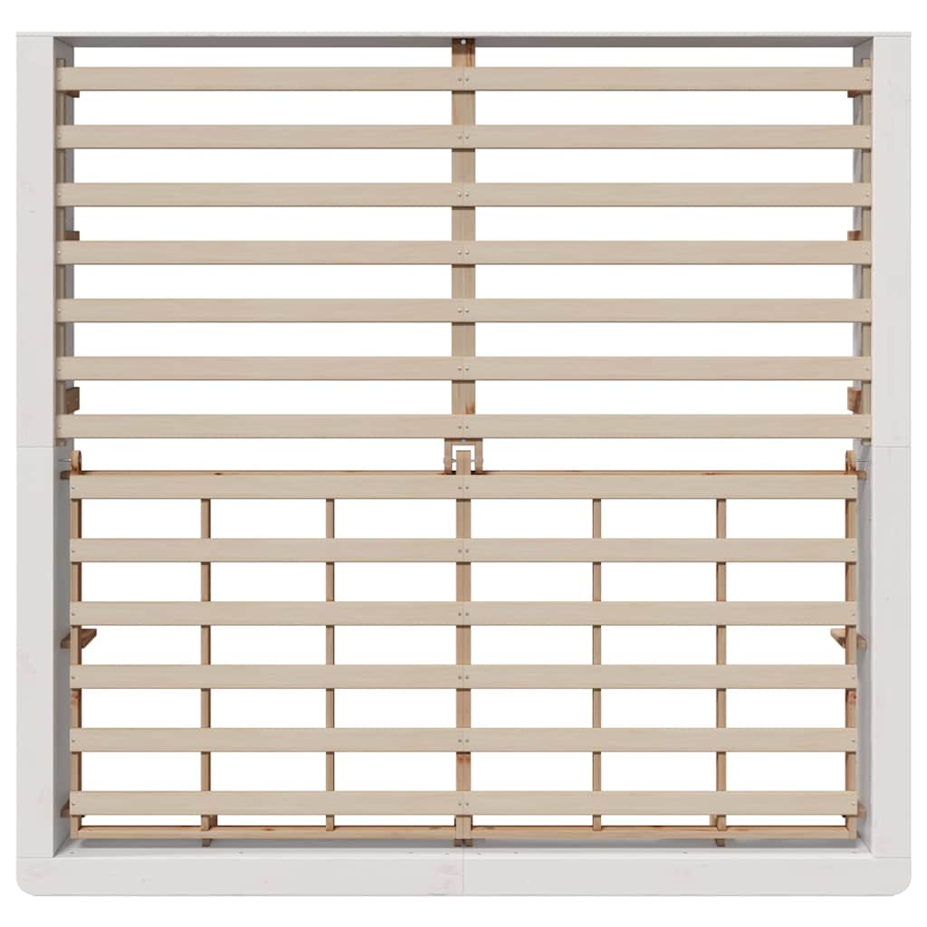 vidaXL Σκελετός Κρεβατιού Λευκό 200 x 200 cm Στερεά ξυλεία πεύκου