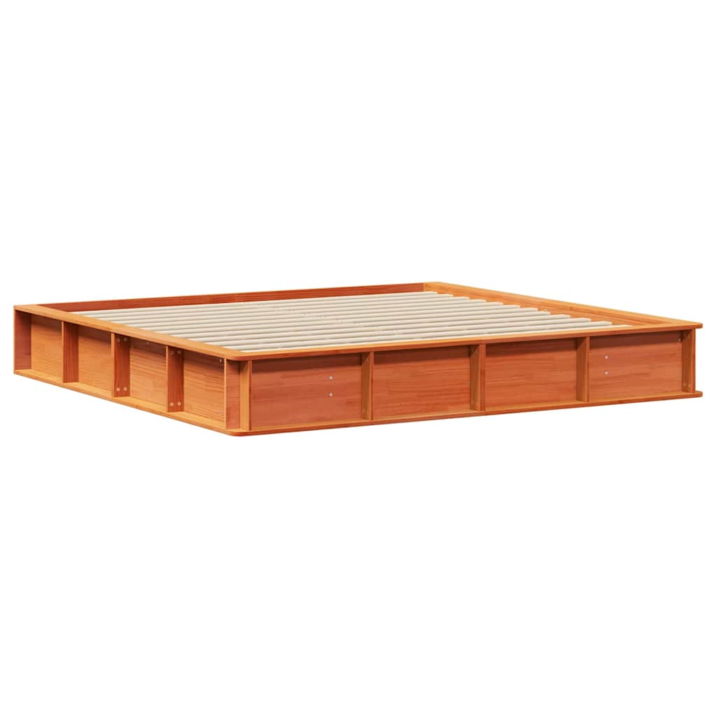 vidaXL Σκελετός Κρεβατιού Κερωτό καφέ 200 x 200 cm