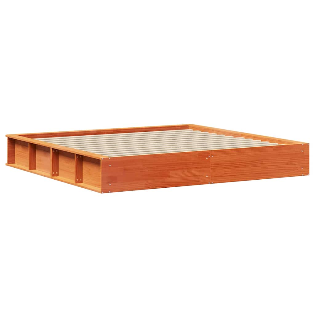 vidaXL Σκελετός Κρεβατιού Κερωτό καφέ 200 x 200 cm