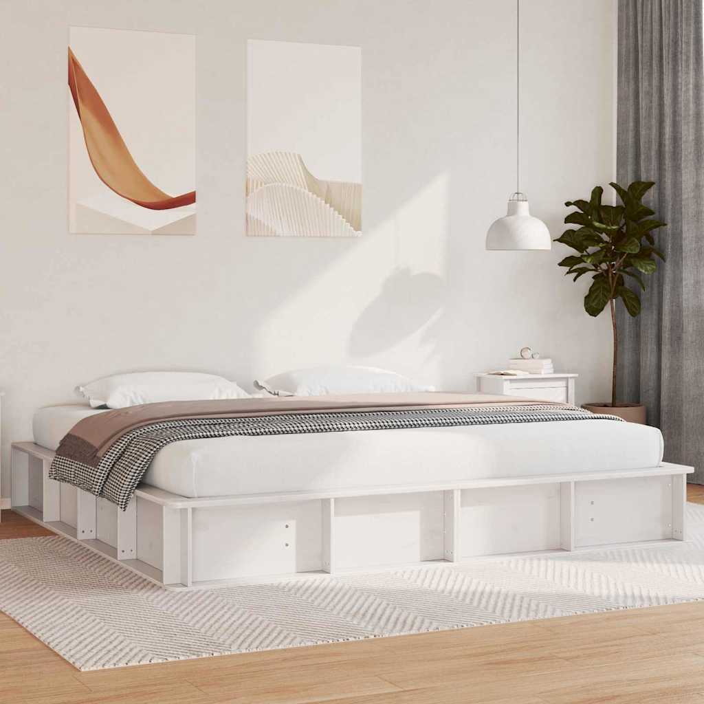 vidaXL Σκελετός Κρεβατιού Λευκό 180 x 200 cm Στερεά ξυλεία πεύκου