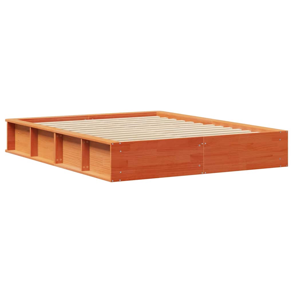 vidaXL Σκελετός Κρεβατιού Κερωτό καφέ 160 x 200 cm