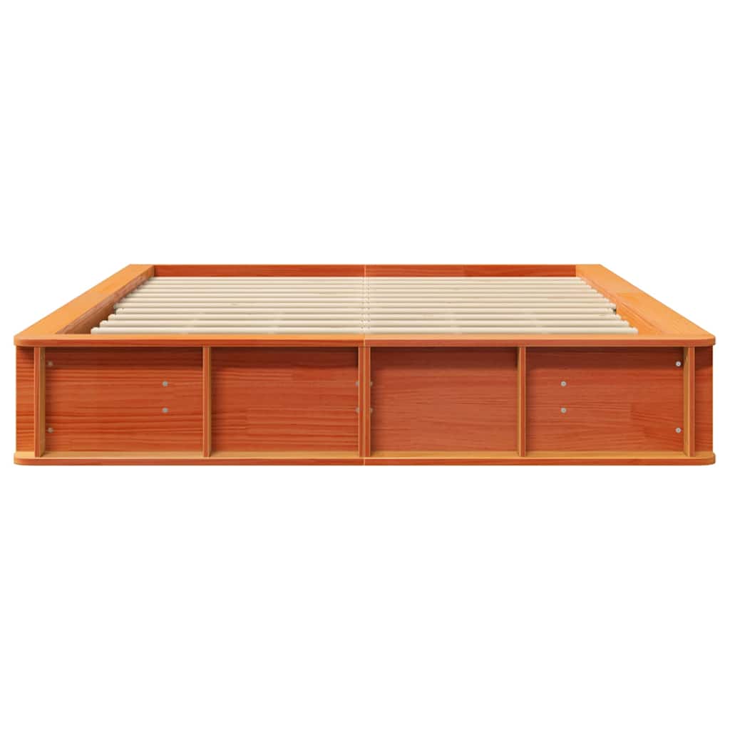 vidaXL Σκελετός Κρεβατιού Κερωτό καφέ 160 x 200 cm