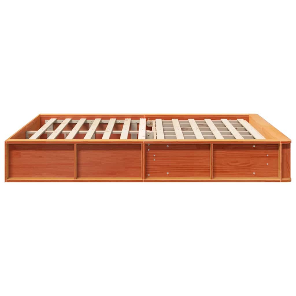 vidaXL Σκελετός Κρεβατιού Κερωτό καφέ 160 x 200 cm