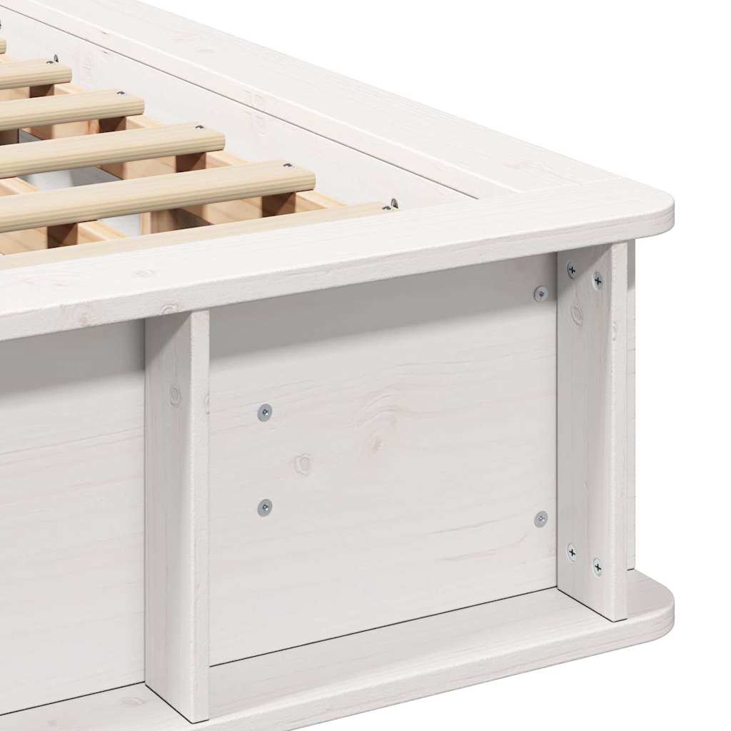 vidaXL Σκελετός Κρεβατιού Λευκό 150 x 200 cm Στερεά ξυλεία πεύκου