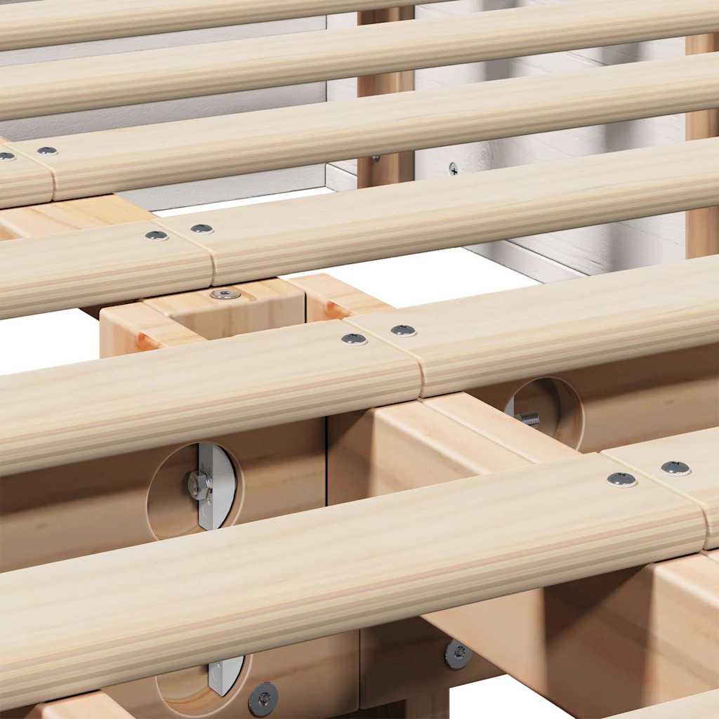 vidaXL Σκελετός Κρεβατιού Λευκό 150 x 200 cm Στερεά ξυλεία πεύκου