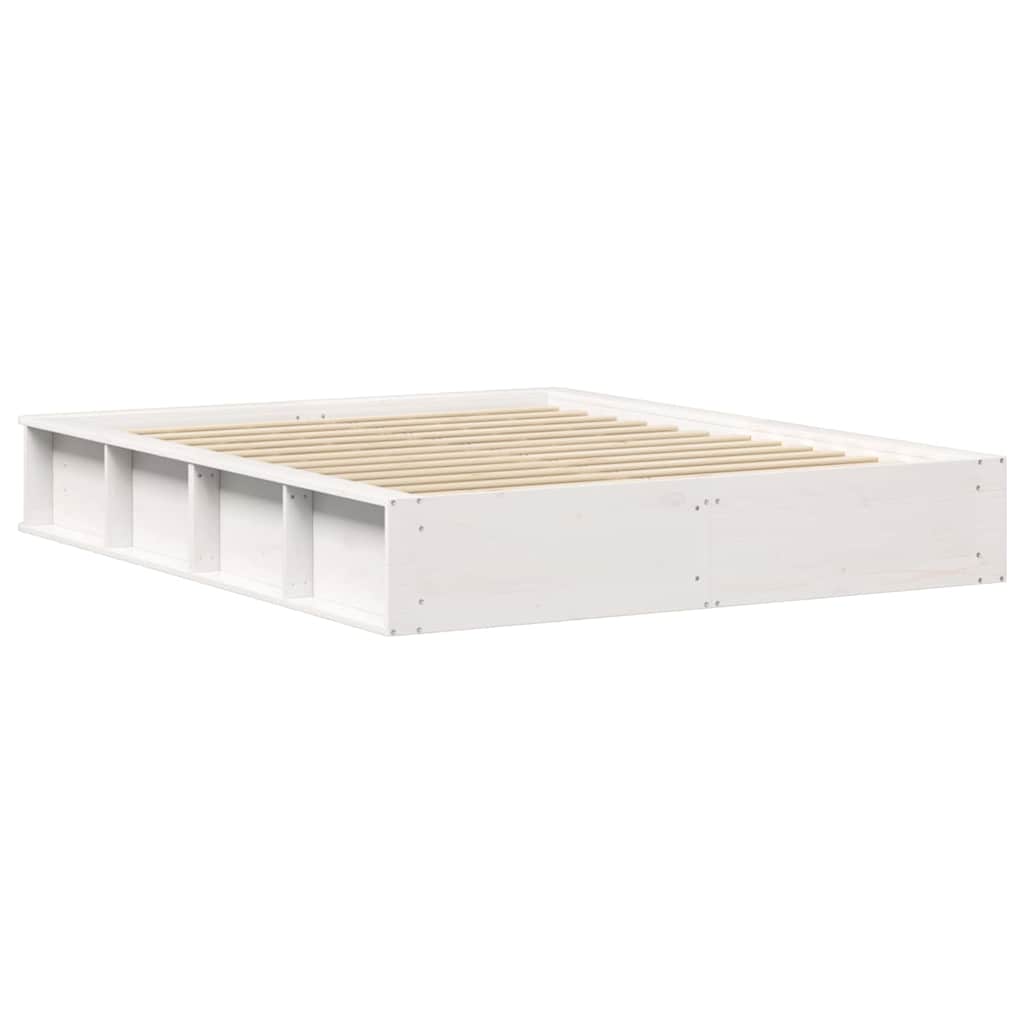 vidaXL Σκελετός Κρεβατιού Λευκό 150 x 200 cm Στερεά ξυλεία πεύκου