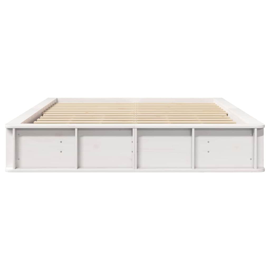 vidaXL Σκελετός Κρεβατιού Λευκό 150 x 200 cm Στερεά ξυλεία πεύκου