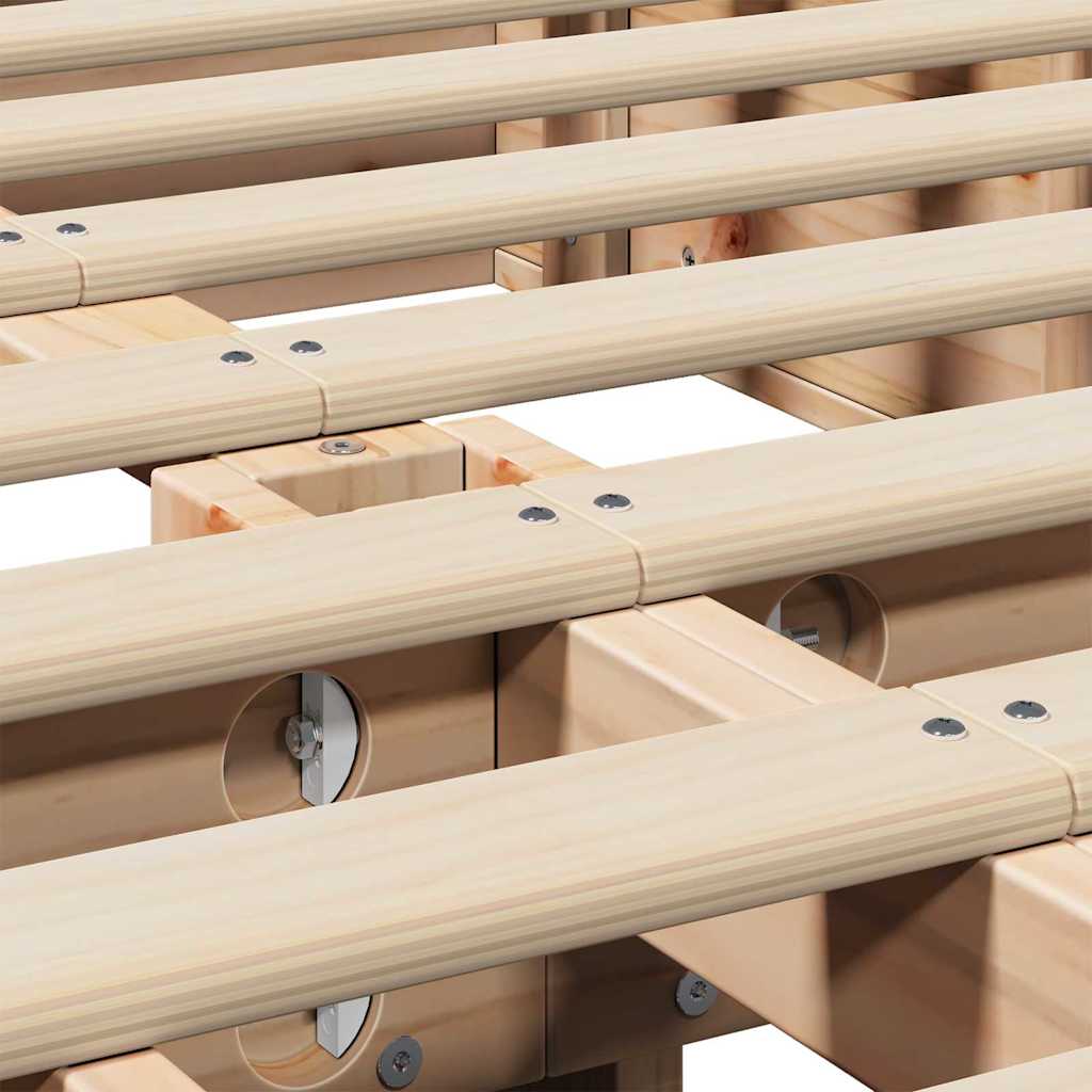 vidaXL Σκελετός Κρεβατιού Καφέ 140 x 200 cm Στερεά ξυλεία πεύκου
