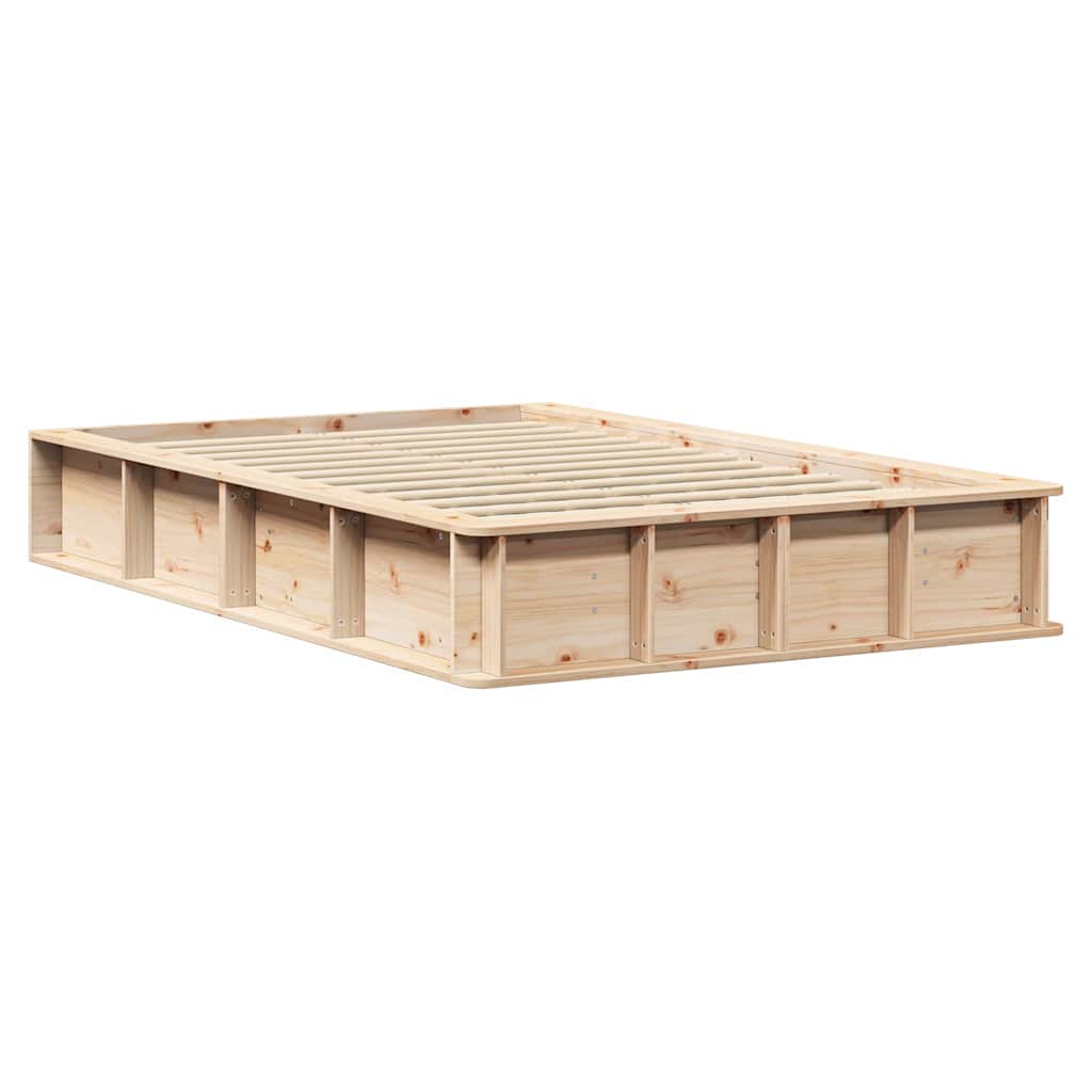 vidaXL Σκελετός Κρεβατιού Καφέ 140 x 200 cm Στερεά ξυλεία πεύκου