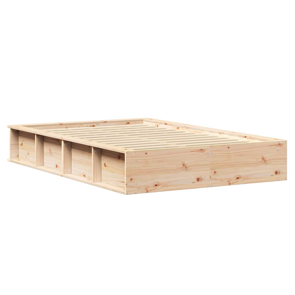 vidaXL Σκελετός Κρεβατιού Καφέ 140 x 200 cm Στερεά ξυλεία πεύκου