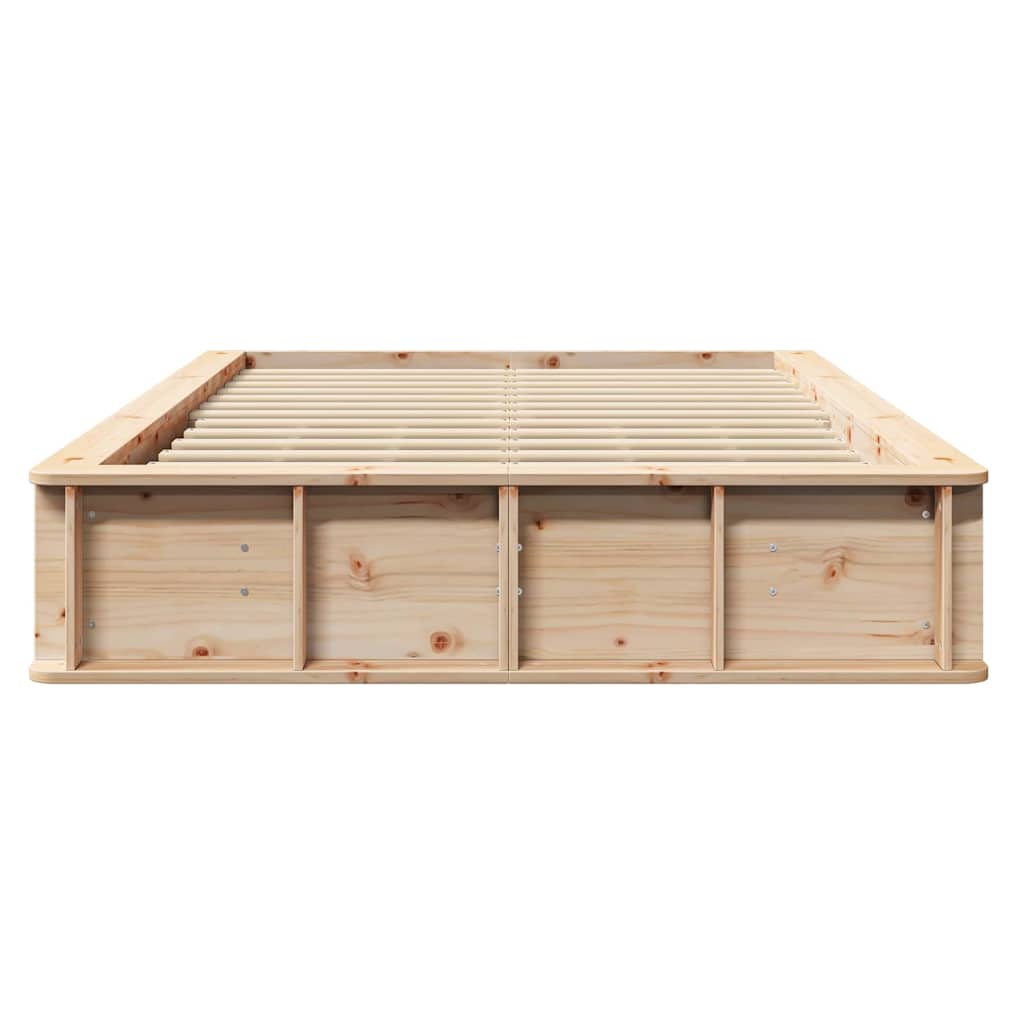 vidaXL Σκελετός Κρεβατιού Καφέ 140 x 200 cm Στερεά ξυλεία πεύκου