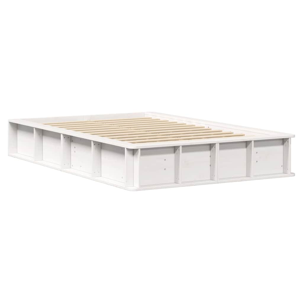vidaXL Σκελετός Κρεβατιού Λευκό 140 x 200 cm Στερεά ξυλεία πεύκου