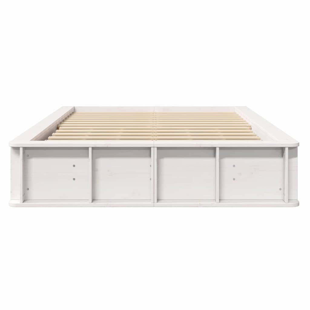 vidaXL Σκελετός Κρεβατιού Λευκό 140 x 200 cm Στερεά ξυλεία πεύκου