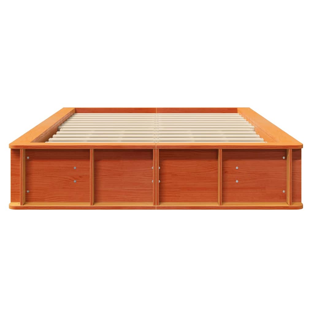 vidaXL Σκελετός Κρεβατιού Κερωτό καφέ 140 x 200 cm