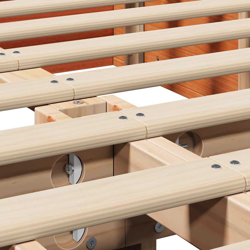 vidaXL Σκελετός Κρεβατιού Κερωτό καφέ 120 x 200 cm