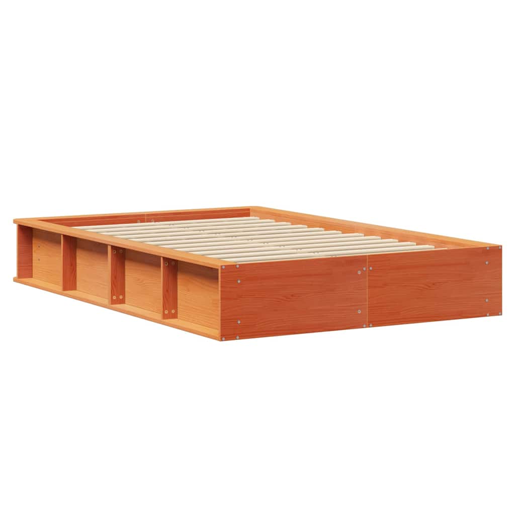 vidaXL Σκελετός Κρεβατιού Κερωτό καφέ 120 x 200 cm