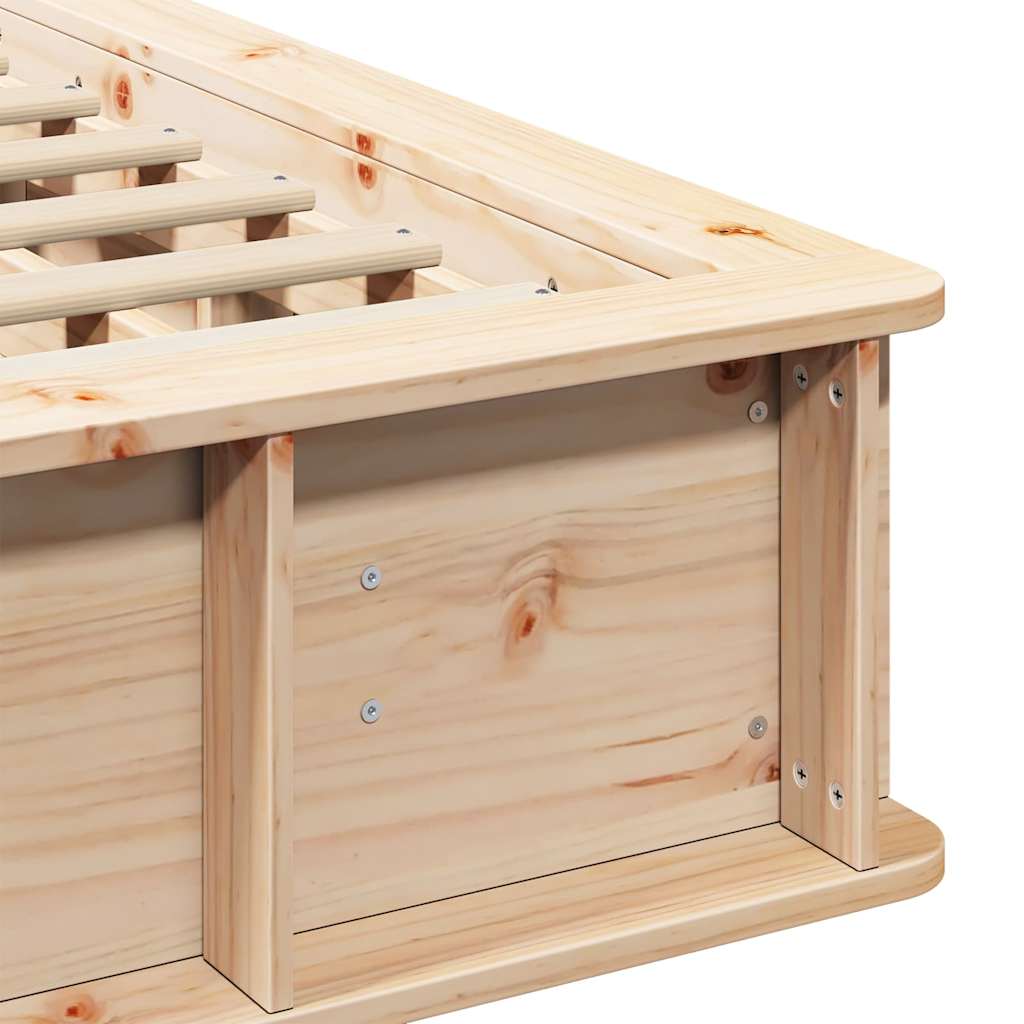 vidaXL Σκελετός Κρεβατιού Καφέ 140 x 190 cm Στερεά ξυλεία πεύκου