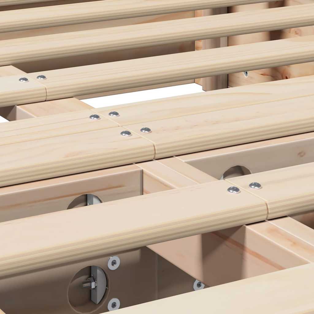vidaXL Σκελετός Κρεβατιού Καφέ 140 x 190 cm Στερεά ξυλεία πεύκου