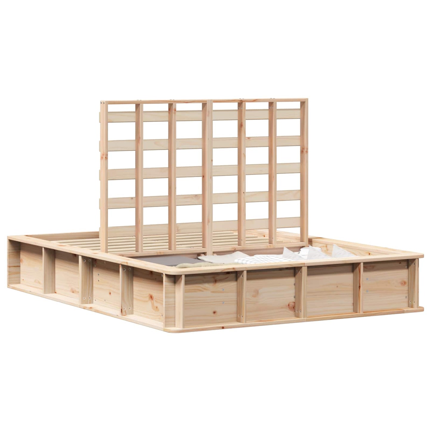 vidaXL Σκελετός Κρεβατιού Καφέ 140 x 190 cm Στερεά ξυλεία πεύκου