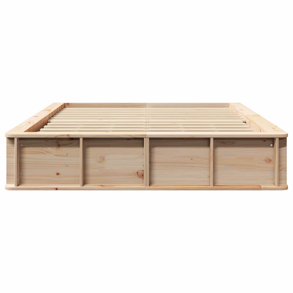 vidaXL Σκελετός Κρεβατιού Καφέ 140 x 190 cm Στερεά ξυλεία πεύκου