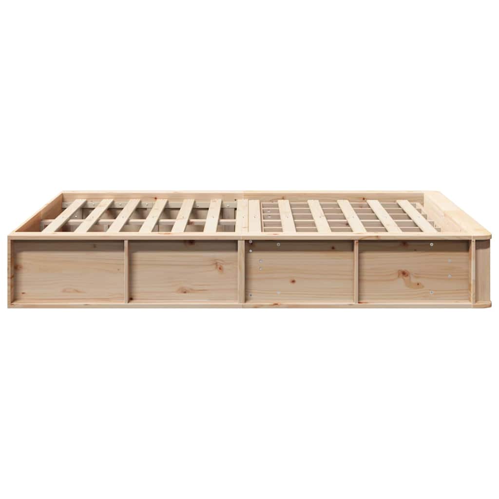 vidaXL Σκελετός Κρεβατιού Καφέ 140 x 190 cm Στερεά ξυλεία πεύκου
