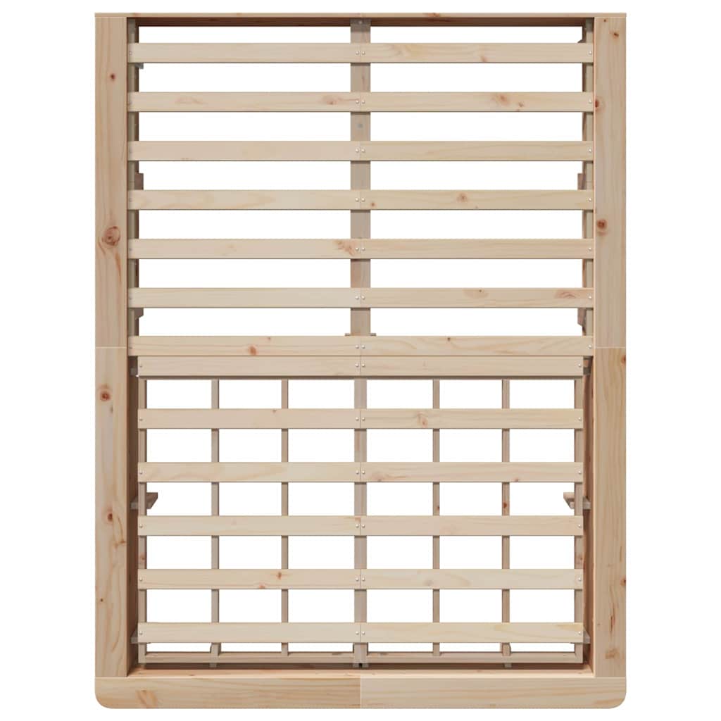 vidaXL Σκελετός Κρεβατιού Καφέ 140 x 190 cm Στερεά ξυλεία πεύκου