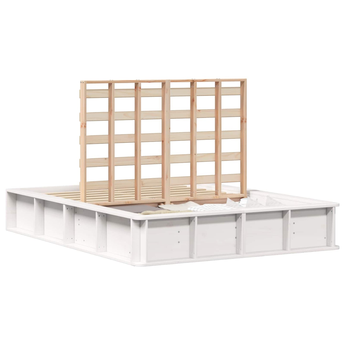 vidaXL Σκελετός Κρεβατιού Λευκό 140 x 190 cm Στερεά ξυλεία πεύκου