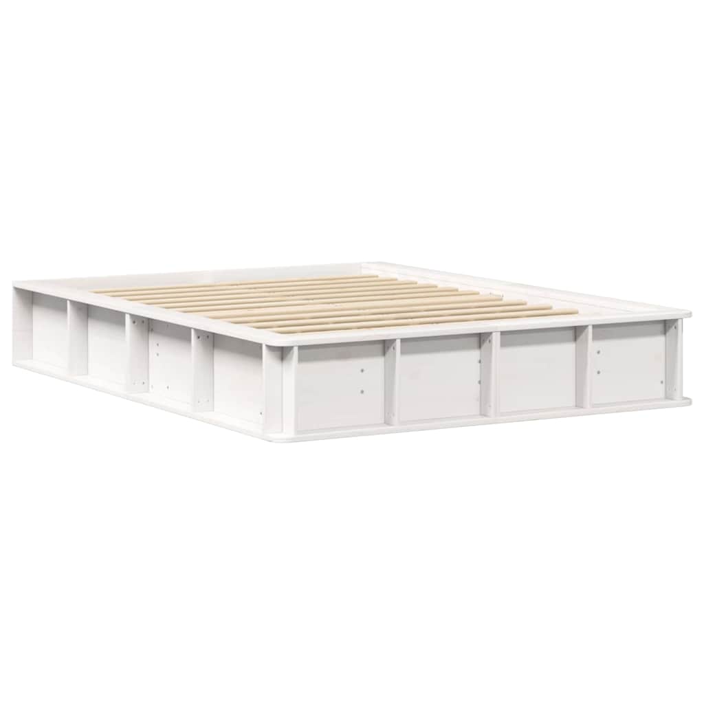 vidaXL Σκελετός Κρεβατιού Λευκό 140 x 190 cm Στερεά ξυλεία πεύκου