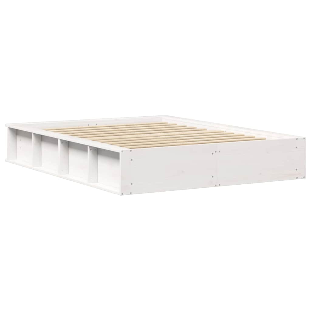 vidaXL Σκελετός Κρεβατιού Λευκό 140 x 190 cm Στερεά ξυλεία πεύκου