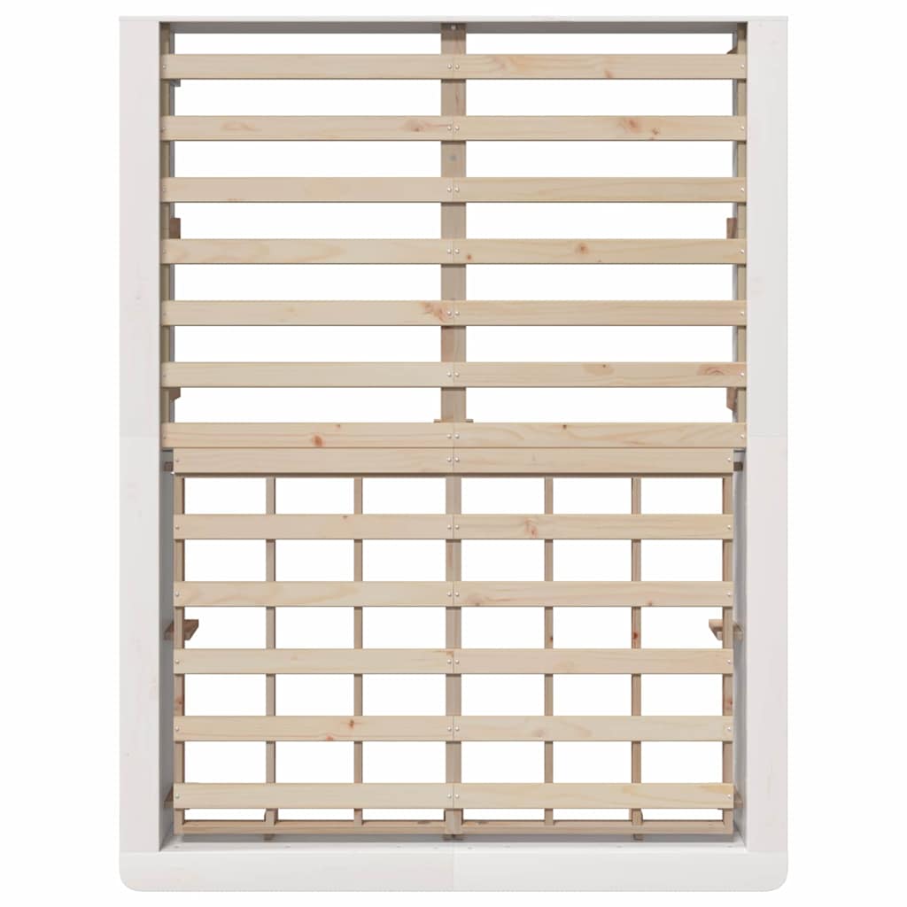 vidaXL Σκελετός Κρεβατιού Λευκό 140 x 190 cm Στερεά ξυλεία πεύκου