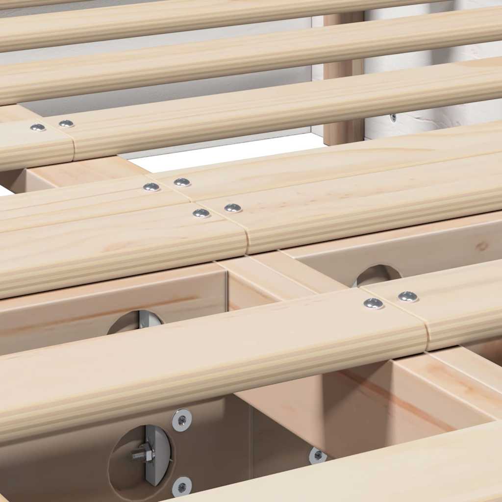 vidaXL Σκελετός Κρεβατιού Λευκό 135 x 190 cm Στερεά ξυλεία πεύκου