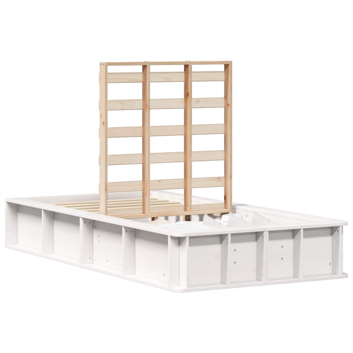 vidaXL Σκελετός Κρεβατιού Λευκό 100 x 200 cm Στερεά ξυλεία πεύκου