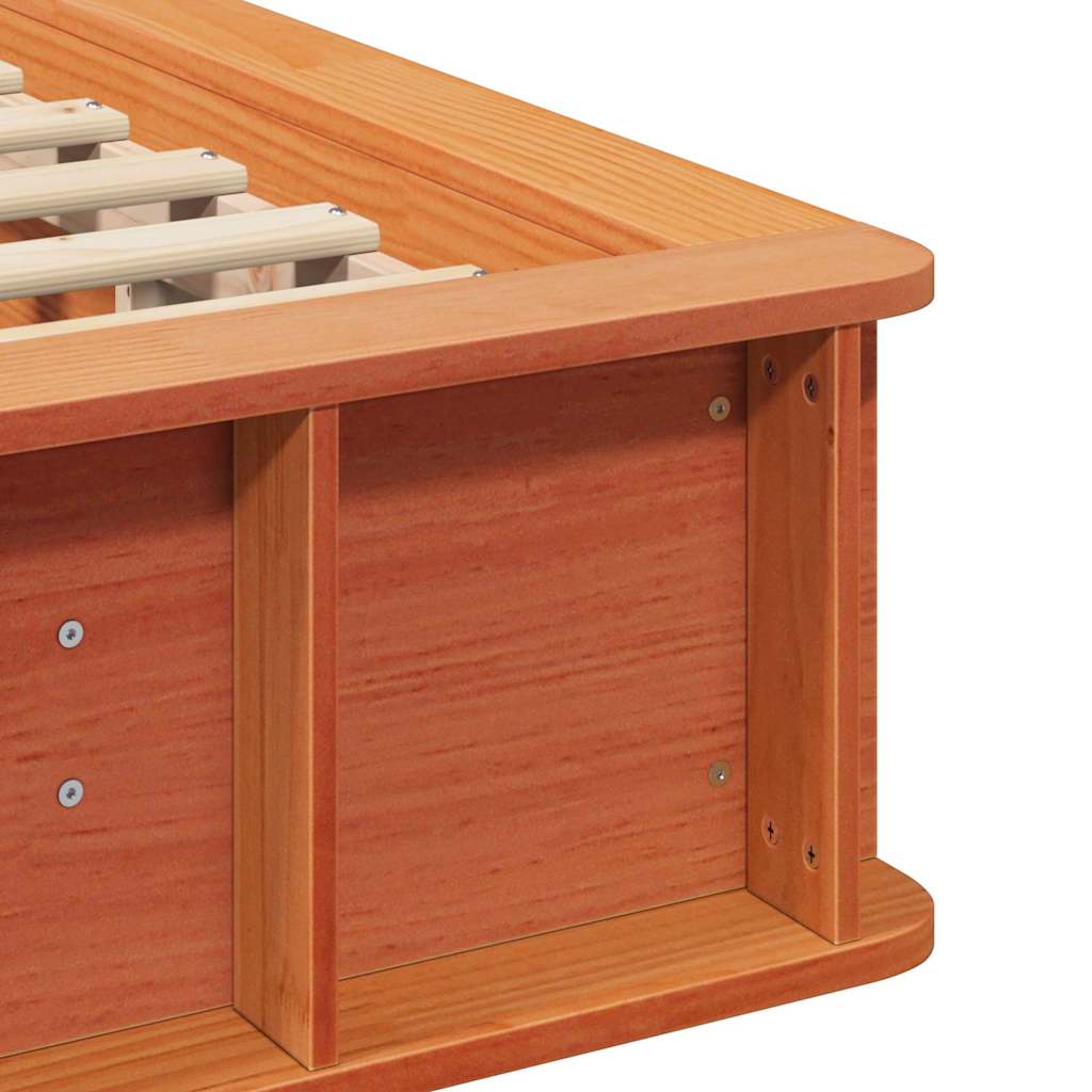 vidaXL Σκελετός Κρεβατιού Κερωτό καφέ 100 x 200 cm