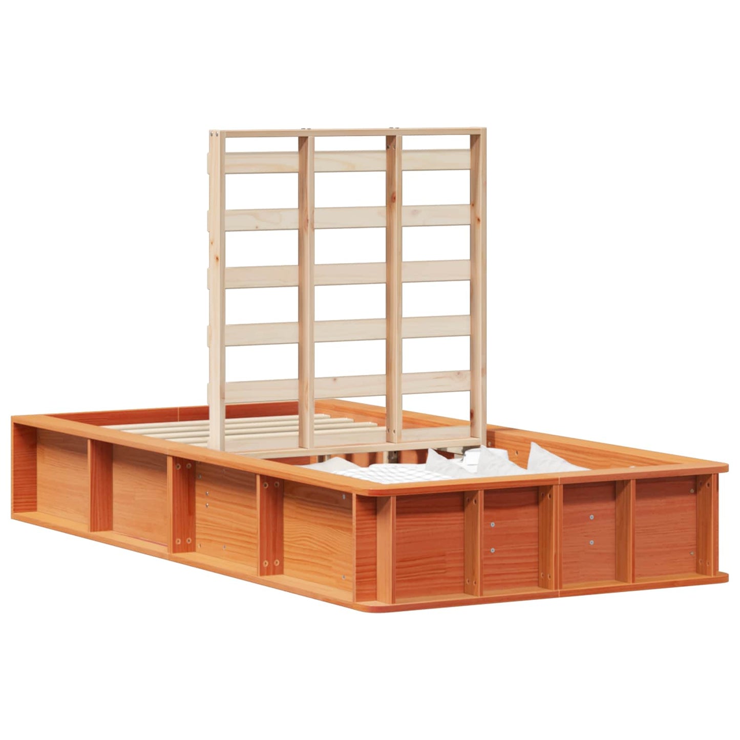 vidaXL Σκελετός Κρεβατιού Κερωτό καφέ 100 x 200 cm