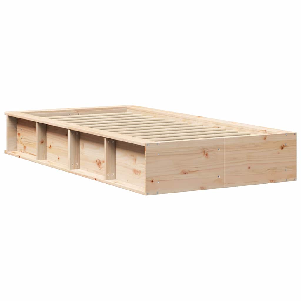 vidaXL Σκελετός Κρεβατιού Καφέ 90 x 200 cm Στερεά ξυλεία πεύκου