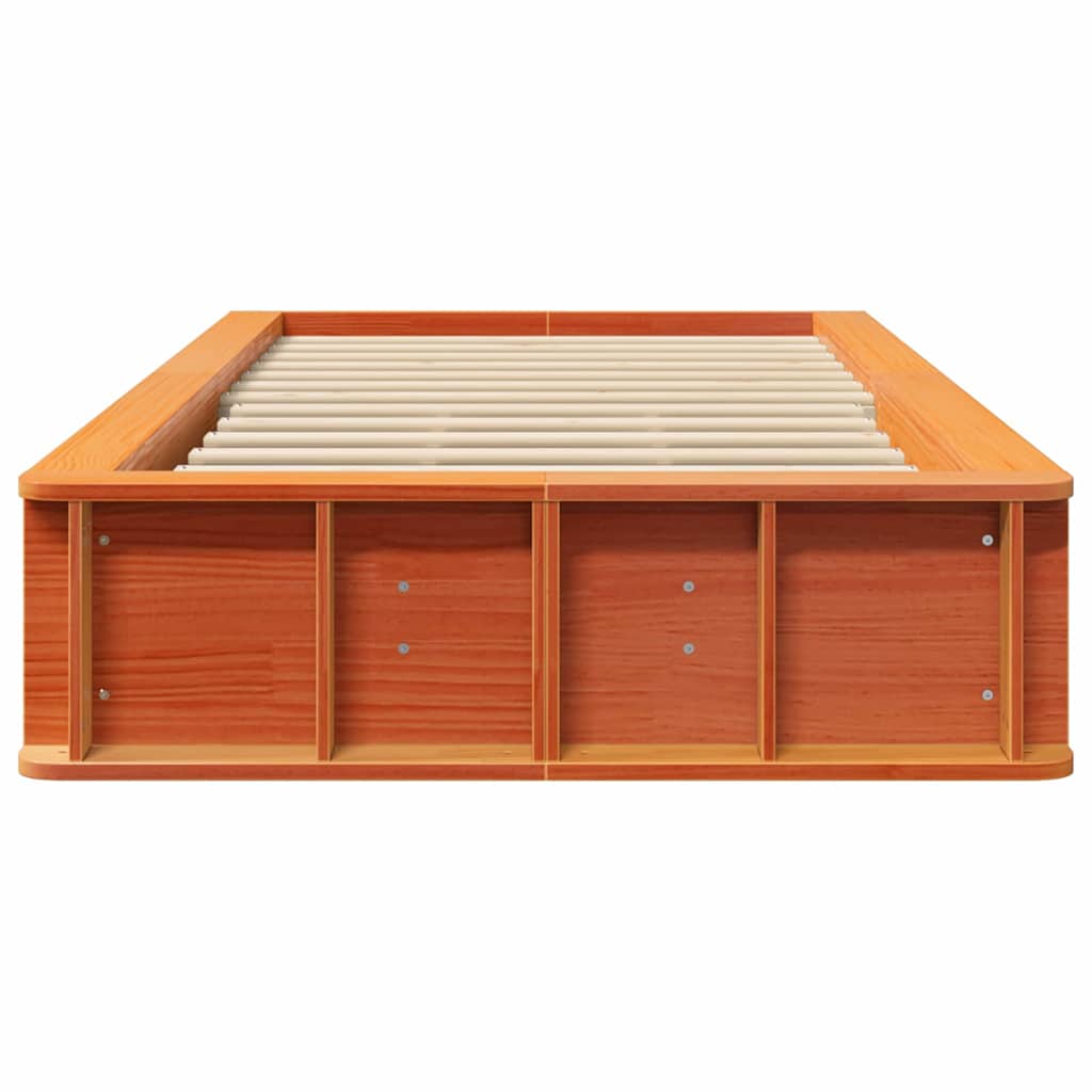 vidaXL Σκελετός Κρεβατιού Κερωτό καφέ 80 x 200 cm Στερεά ξυλεία πεύκου