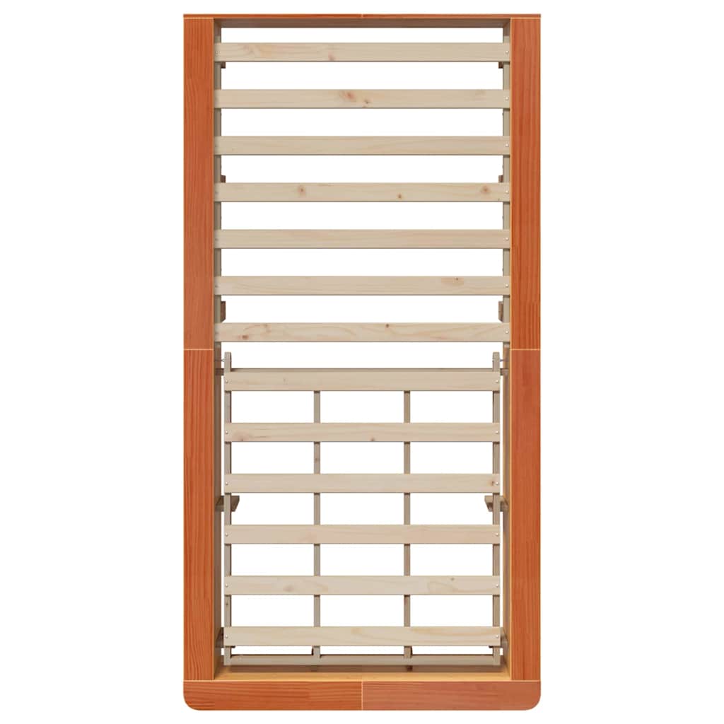 vidaXL Σκελετός Κρεβατιού Κερωτό καφέ 80 x 200 cm Στερεά ξυλεία πεύκου