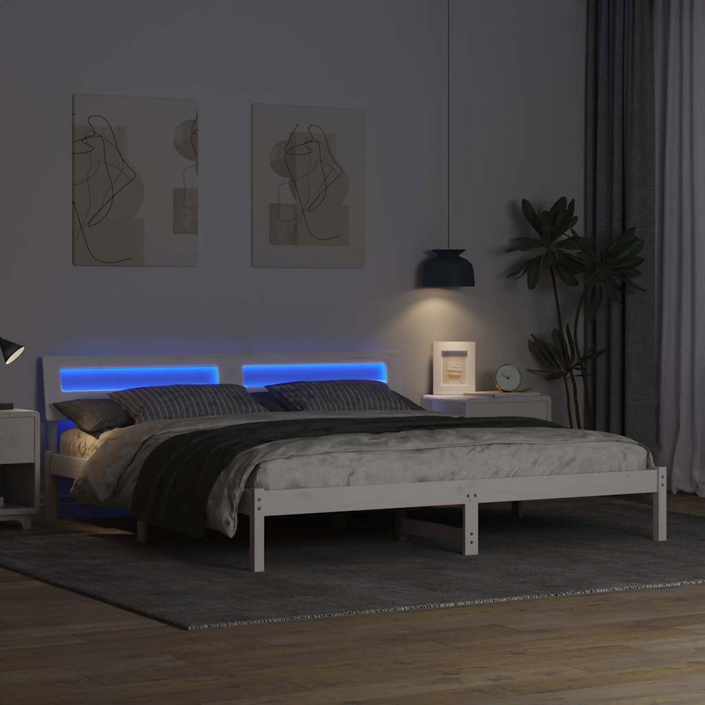 vidaXL Σκελετός Κρεβατιού Λευκό 200 x 200 cm Στερεά ξυλεία πεύκου