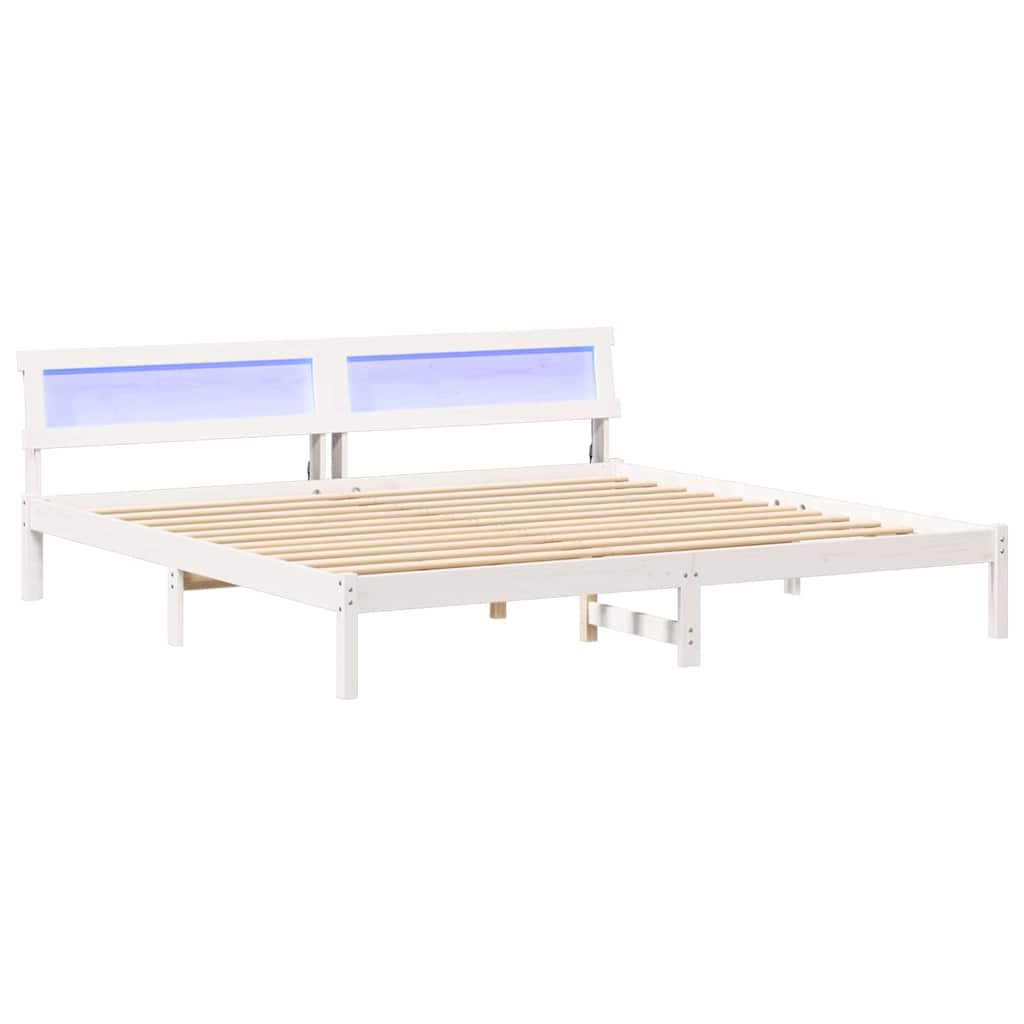 vidaXL Σκελετός Κρεβατιού Λευκό 200 x 200 cm Στερεά ξυλεία πεύκου