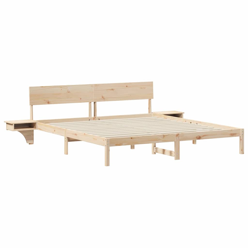 vidaXL Σκελετός Κρεβατιού Καφέ 200 x 200 cm Στερεά ξυλεία πεύκου