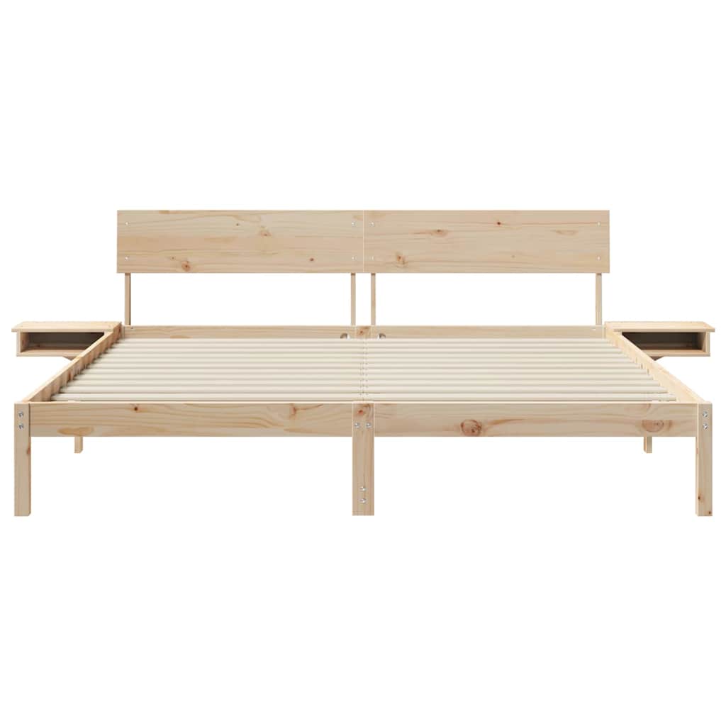 vidaXL Σκελετός Κρεβατιού Καφέ 200 x 200 cm Στερεά ξυλεία πεύκου